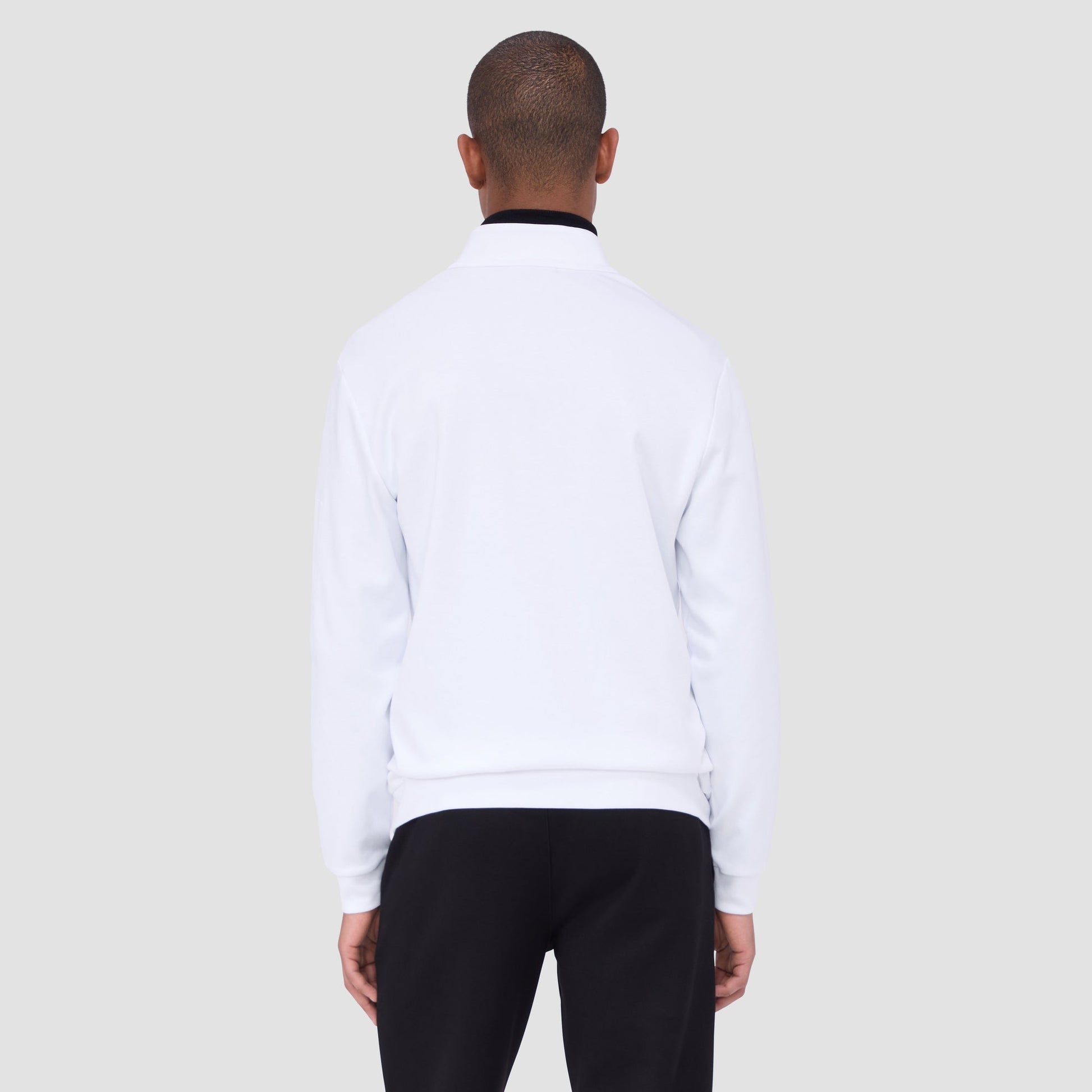 Bugatchi Beehive Quarter-Zip Pullover White
