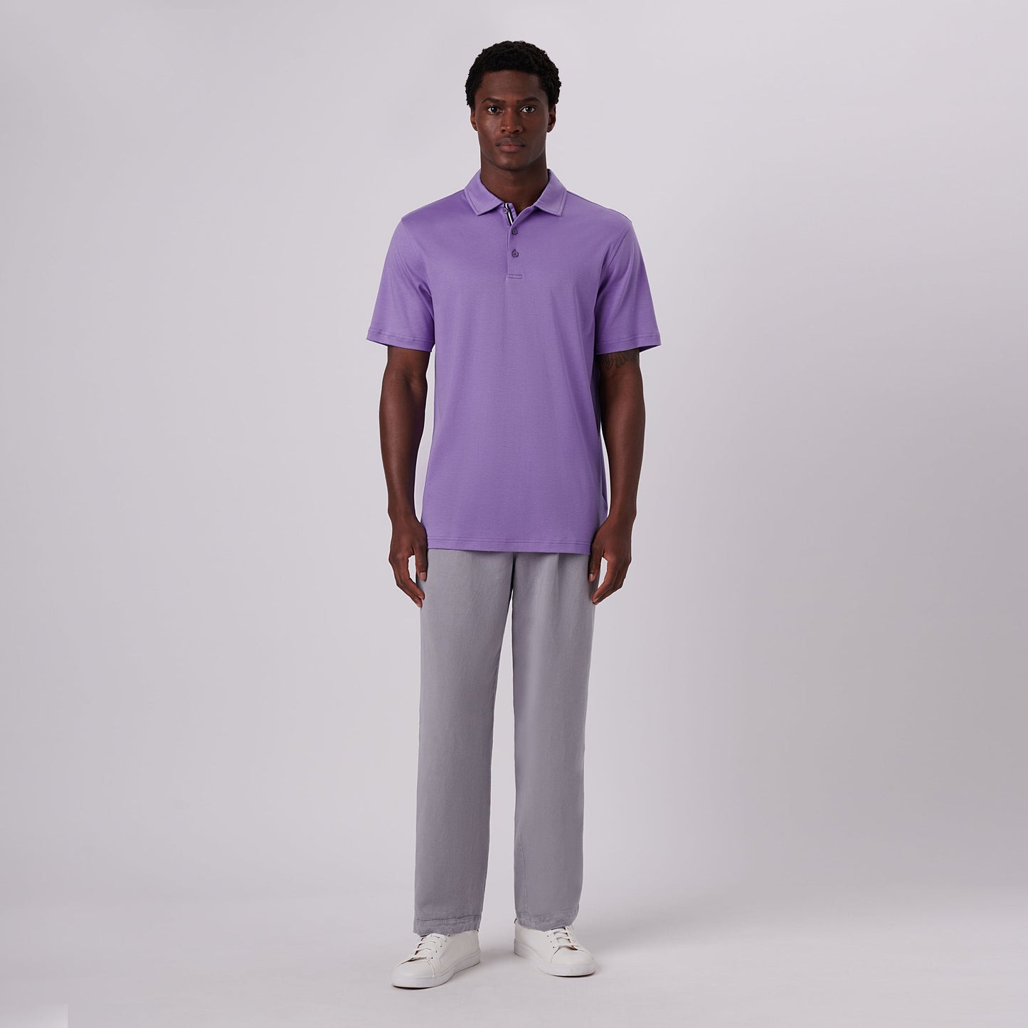 Bugatchi Hendrix Solid Polo Shirt Lavender