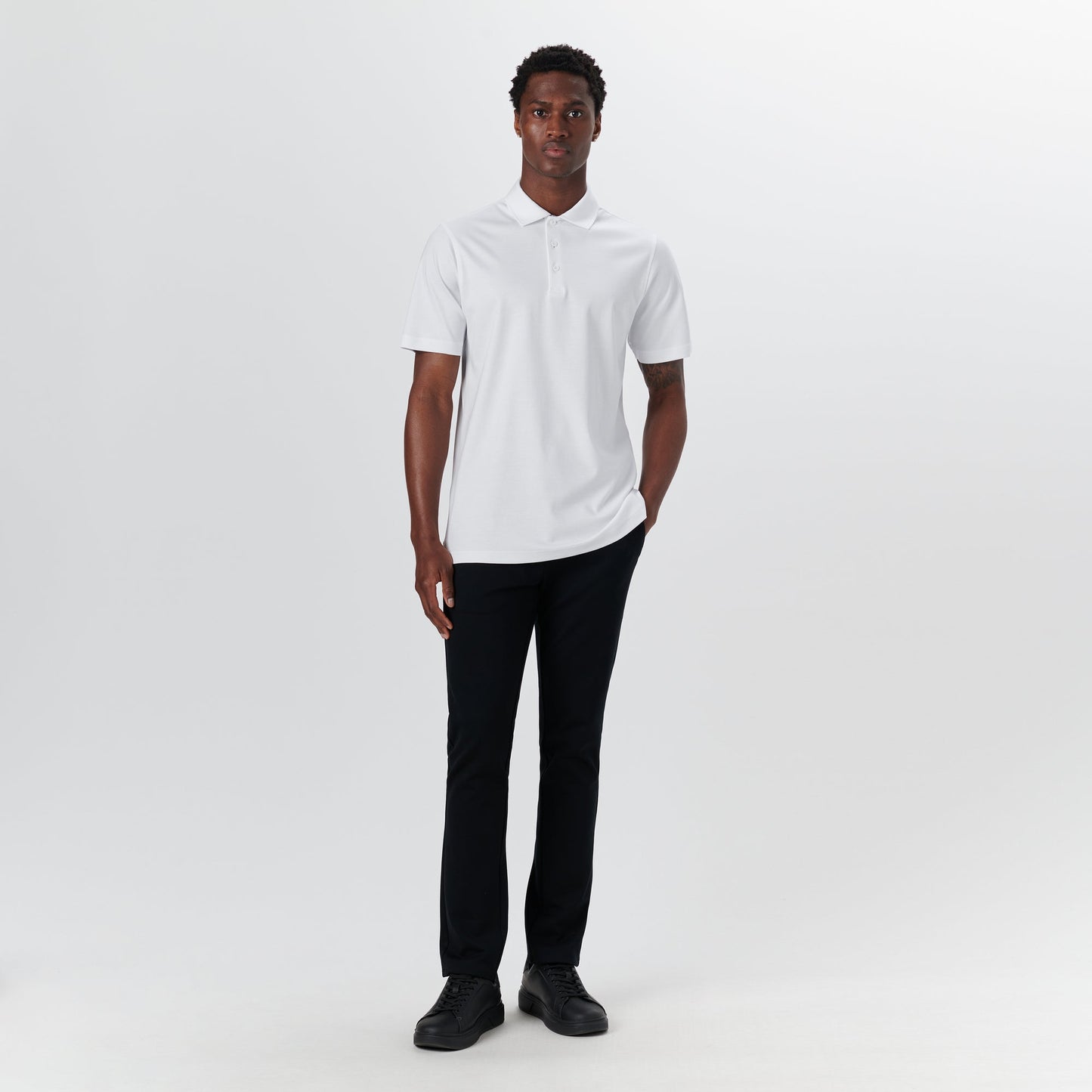 Bugatchi Hendrix Solid Polo Shirt White