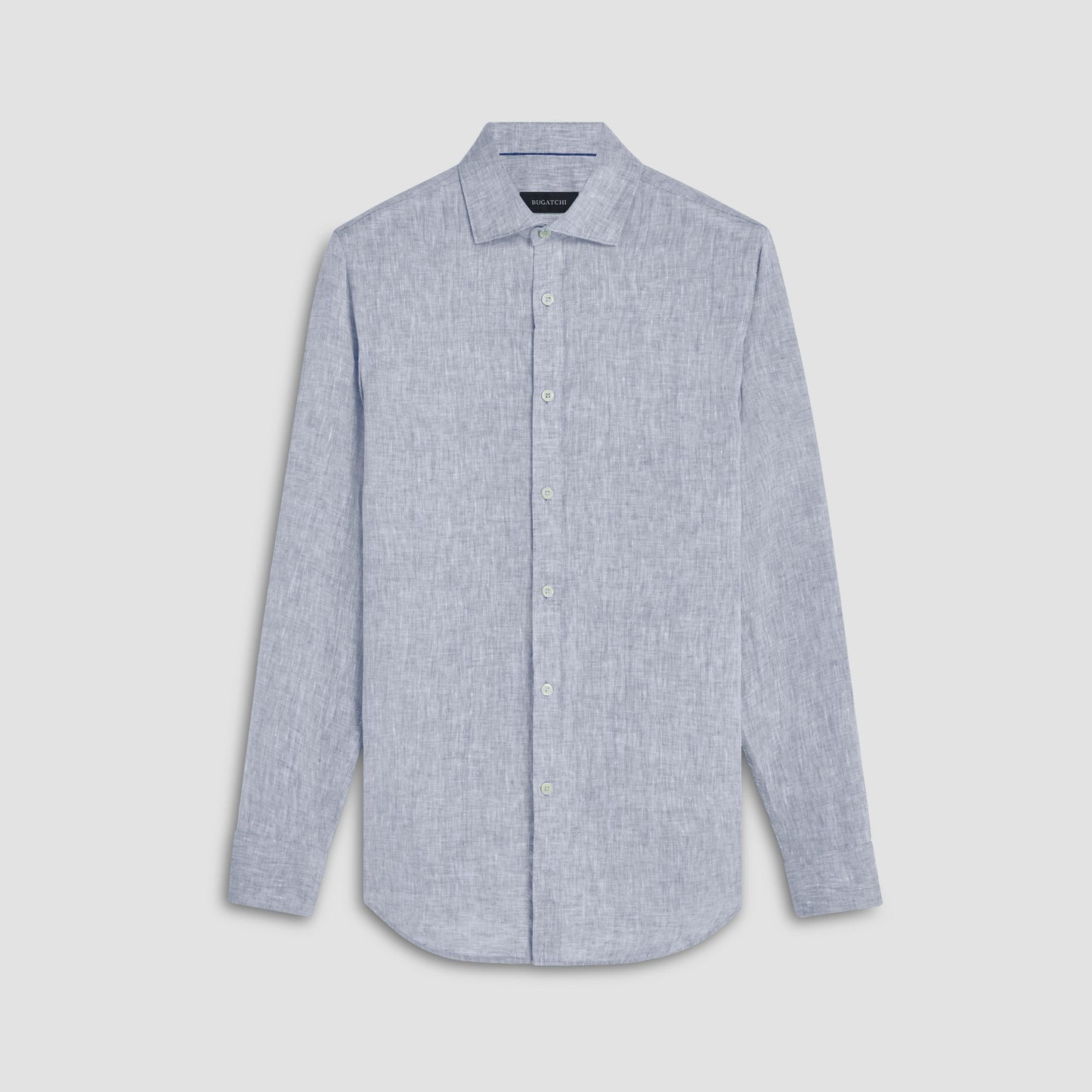 Bugatchi Axel Solid Linen Shirt Navy