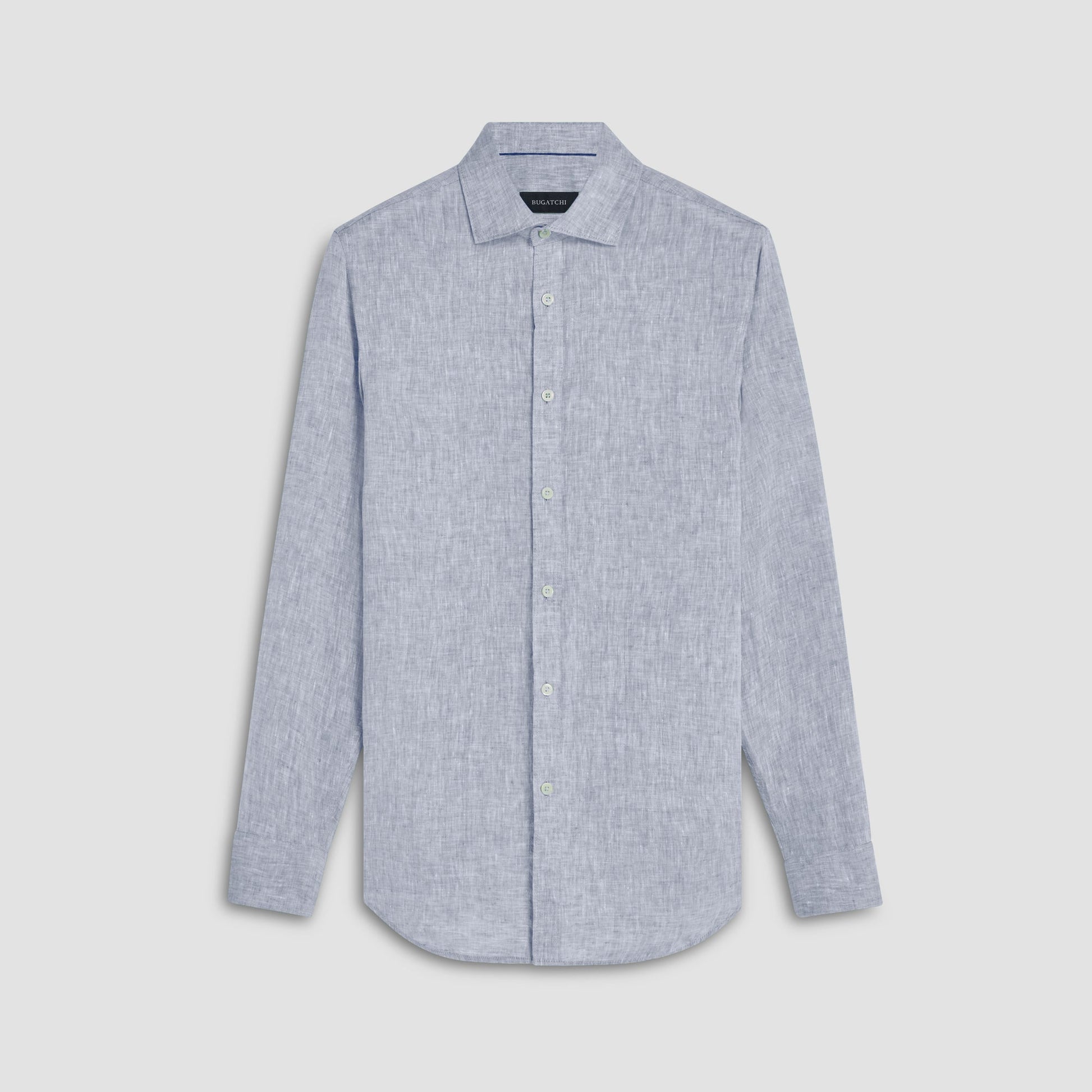 Bugatchi Axel Solid Linen Shirt Navy
