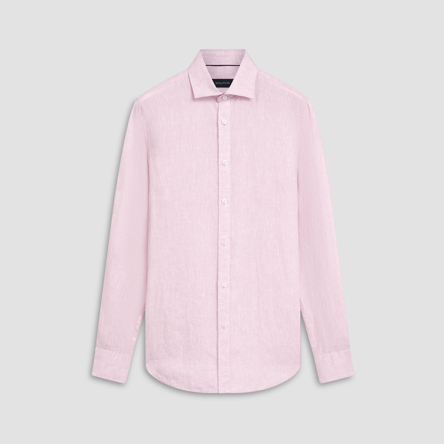 Bugatchi Axel Solid Linen Shirt Pink
