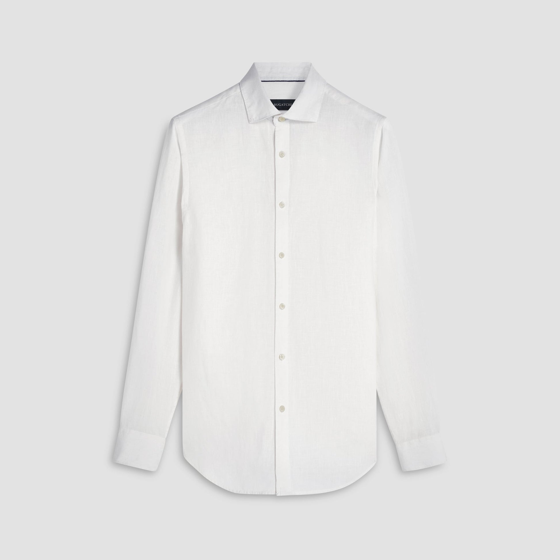 Bugatchi Axel Solid Linen Shirt White