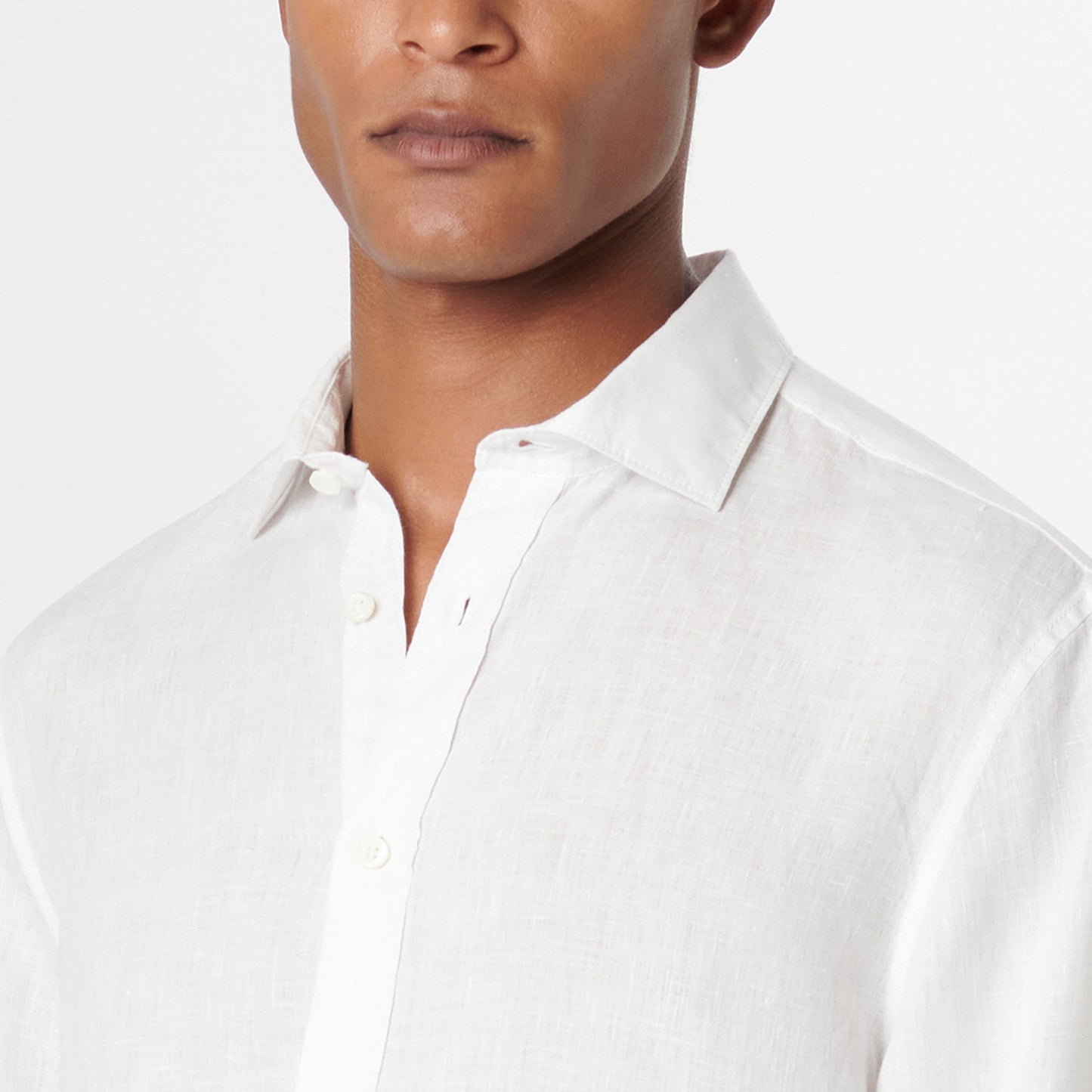 Bugatchi Axel Solid Linen Shirt White