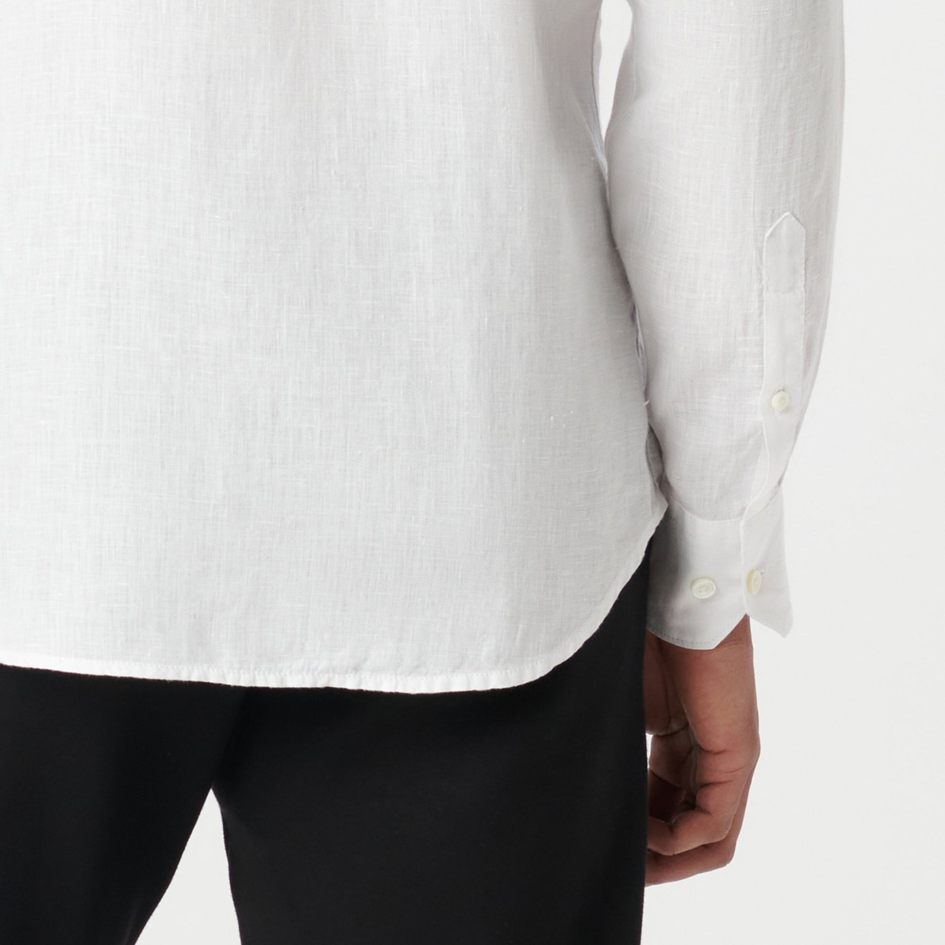 Bugatchi Axel Solid Linen Shirt White