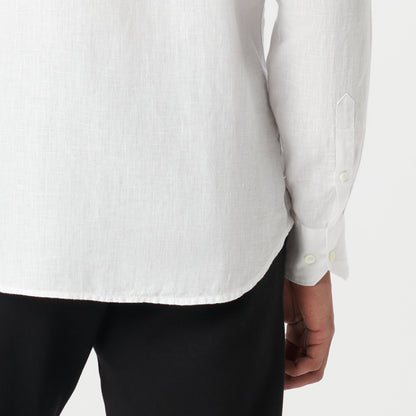 Bugatchi Axel Solid Linen Shirt White