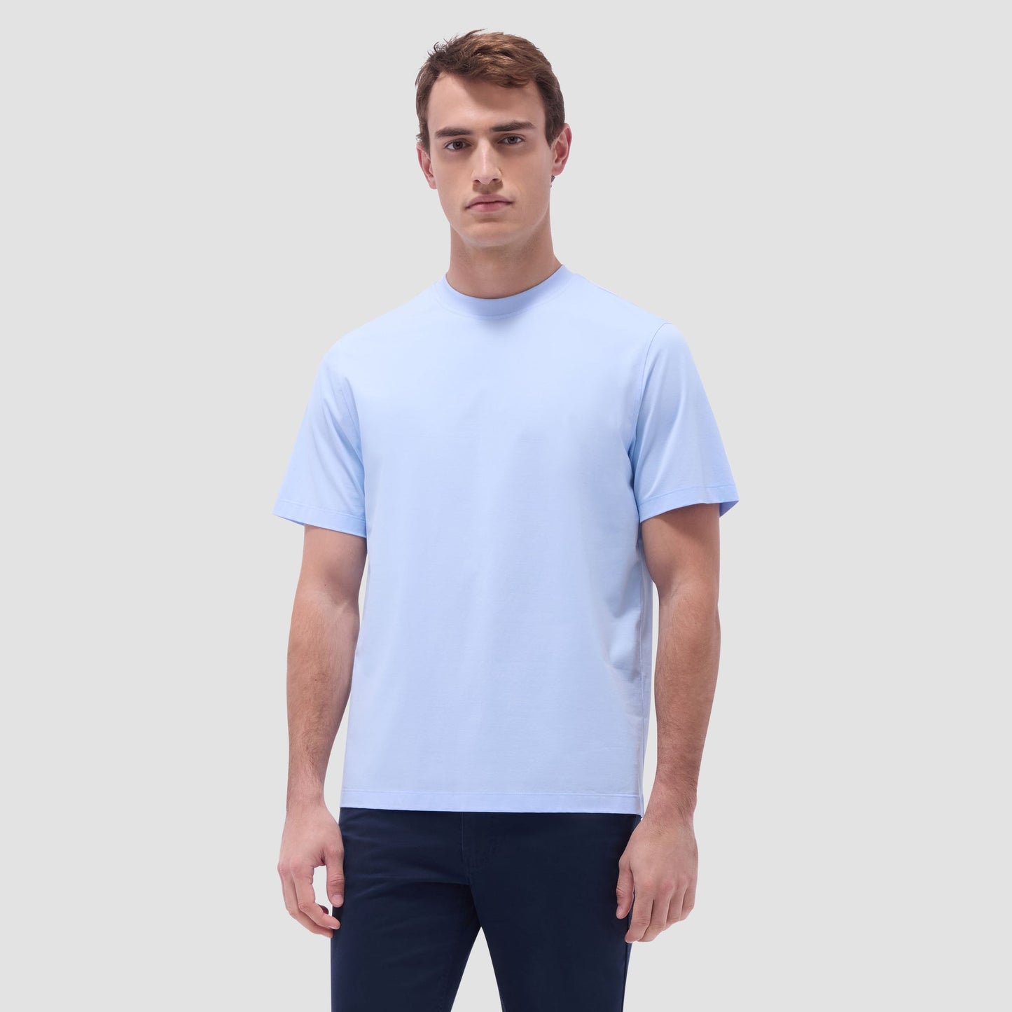 Bugatchi Rufus Solid OoohCotton® Crew Neck T-Shirt Sky