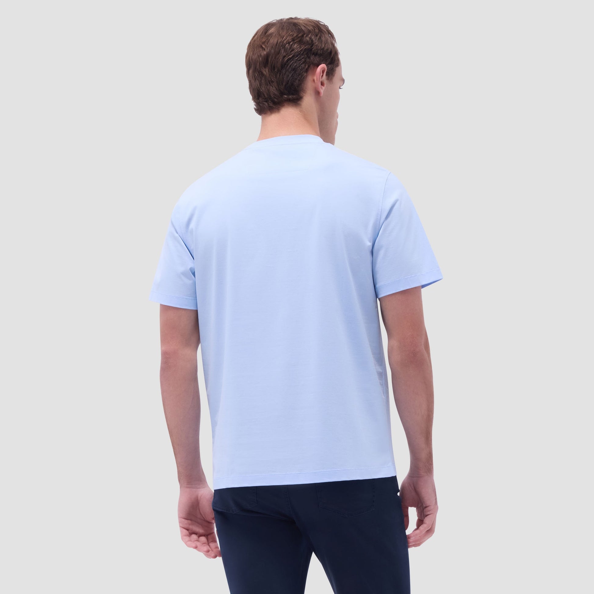 Bugatchi Rufus Solid OoohCotton® Crew Neck T-Shirt Sky