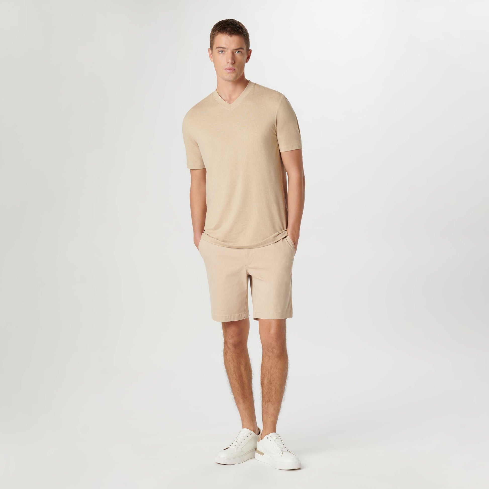 Bugatchi UV50 Performance T-Shirt Sand