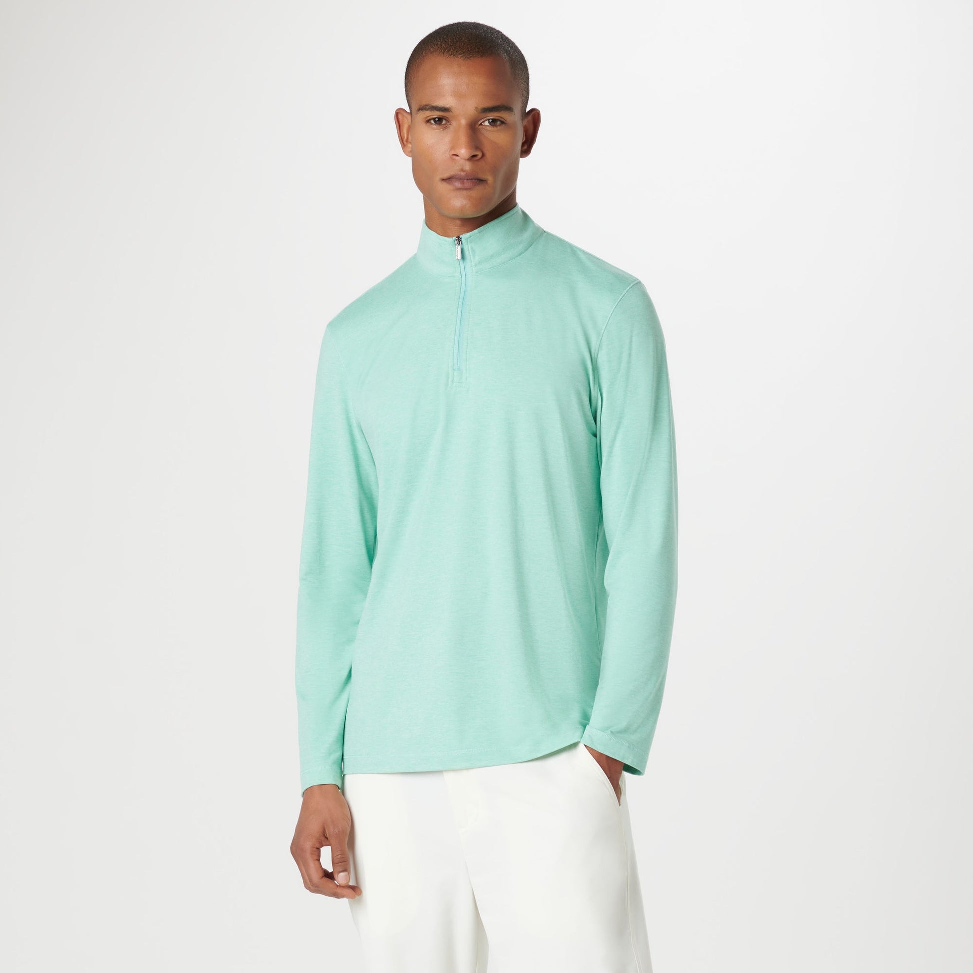 Bugatchi UV50 Performance Pullover Mint