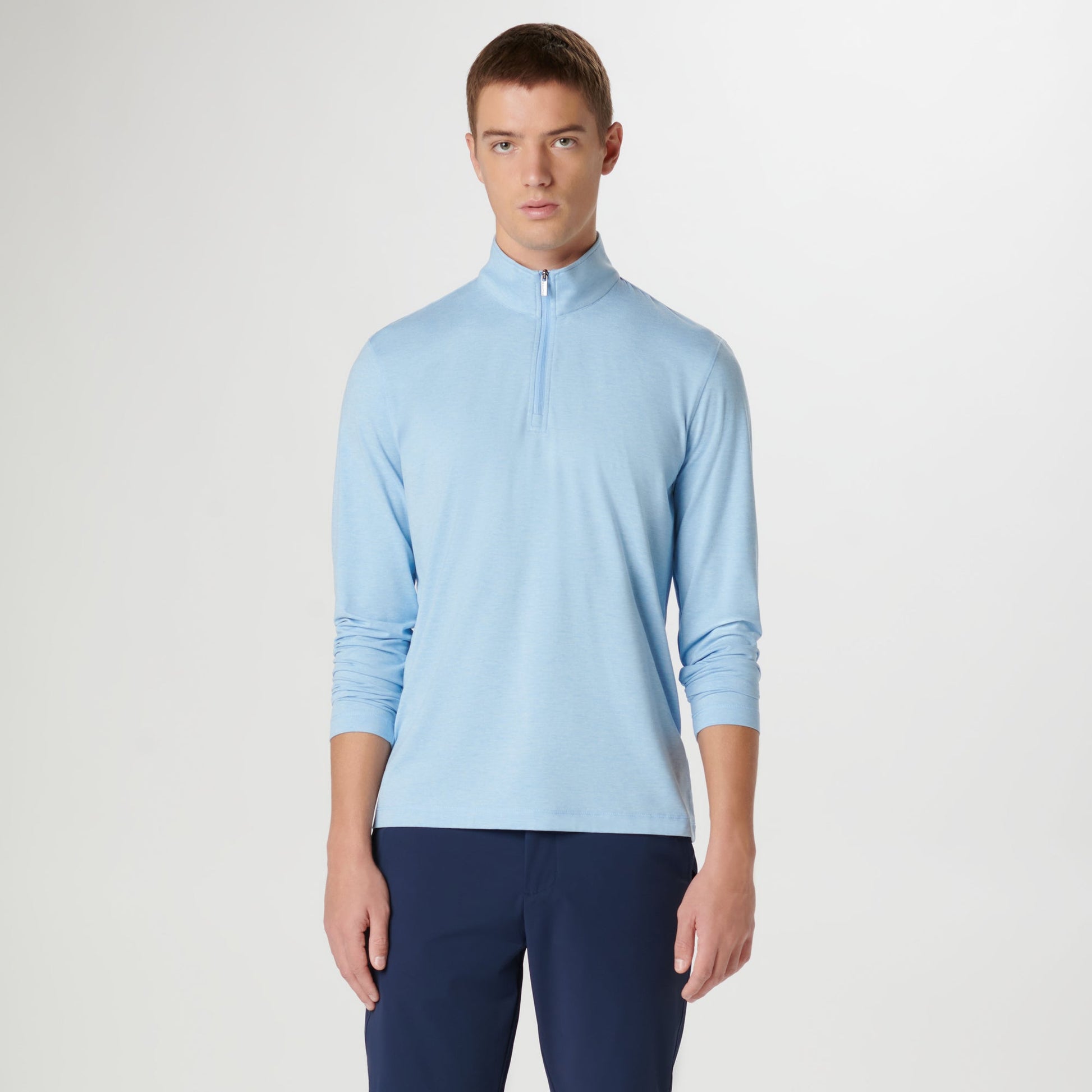 Bugatchi UV50 Performance Pullover Sky