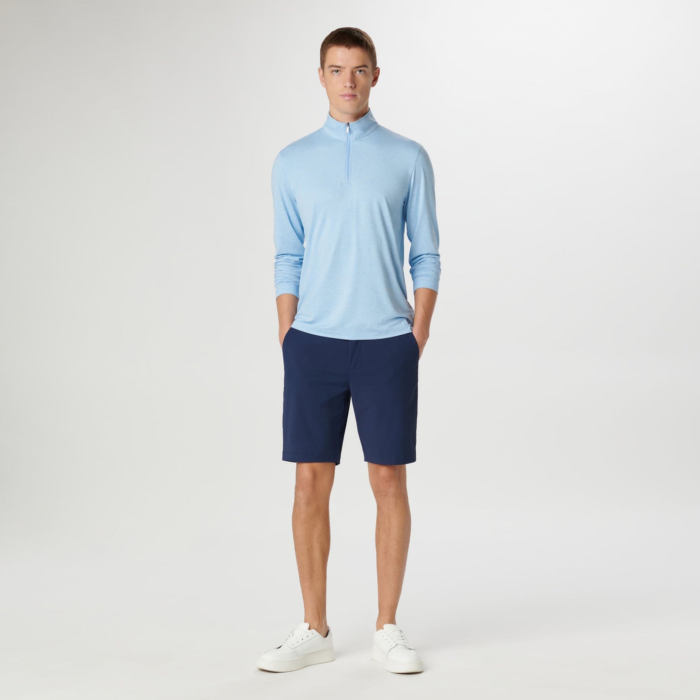 Bugatchi UV50 Performance Pullover Sky