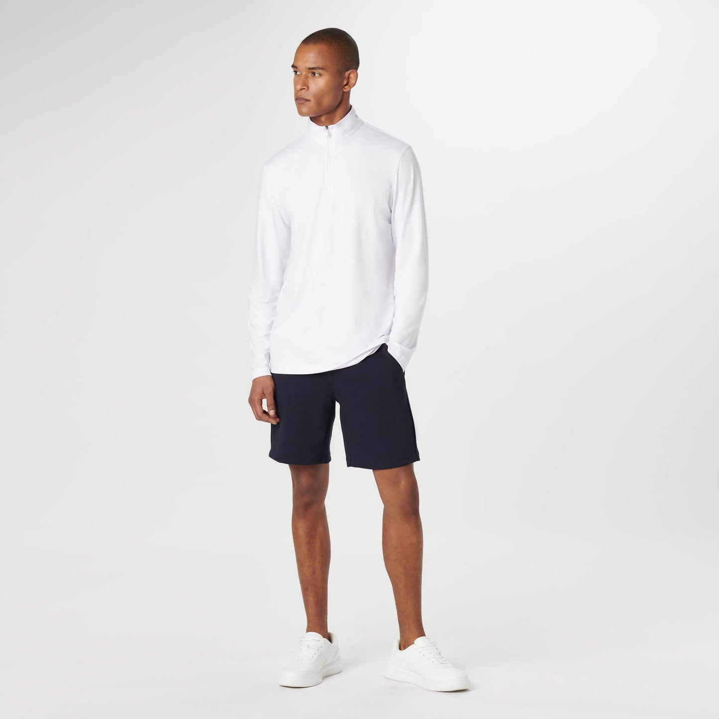 Bugatchi UV50 Performance Pullover White