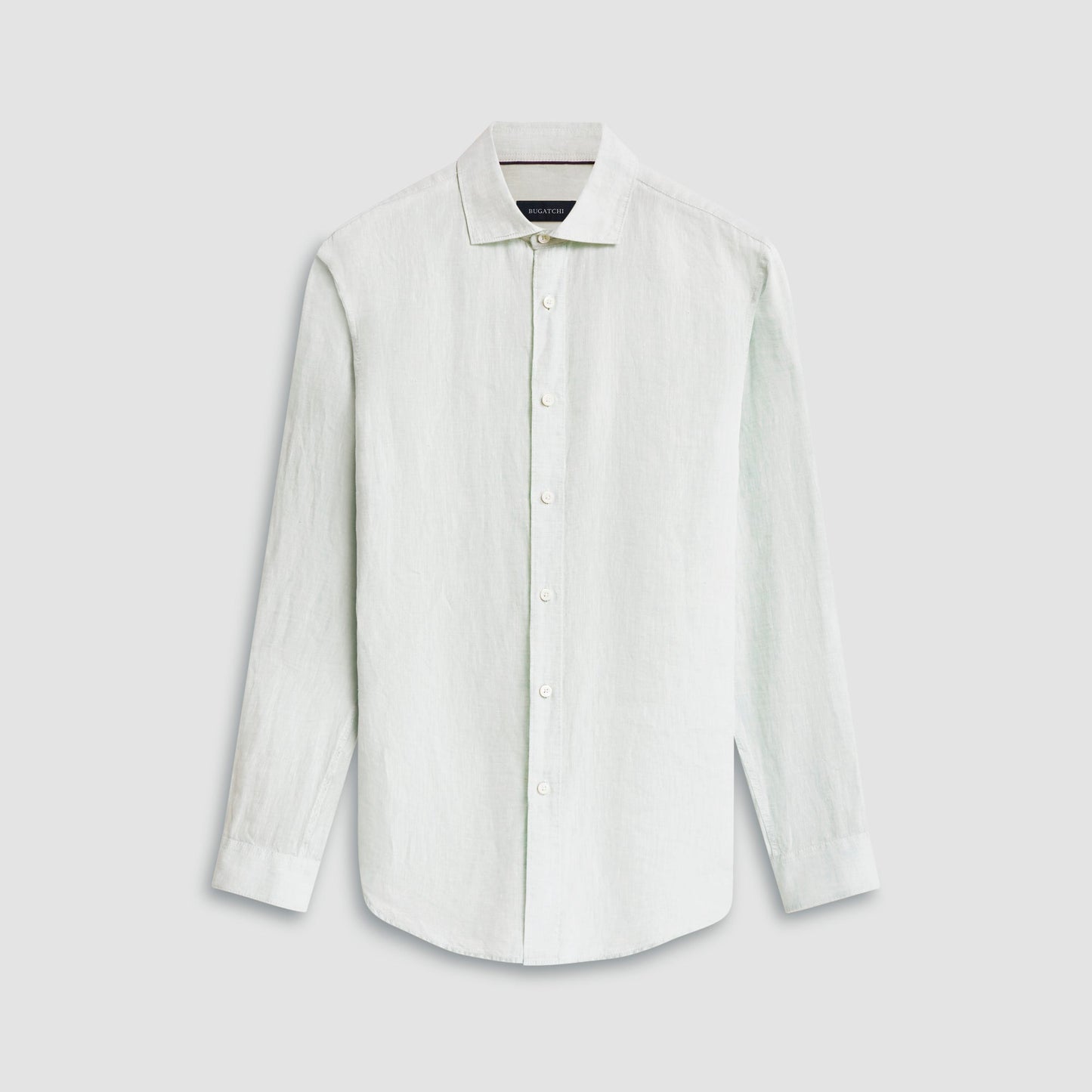 Bugatchi Axel Solid Linen Shirt Seafoam