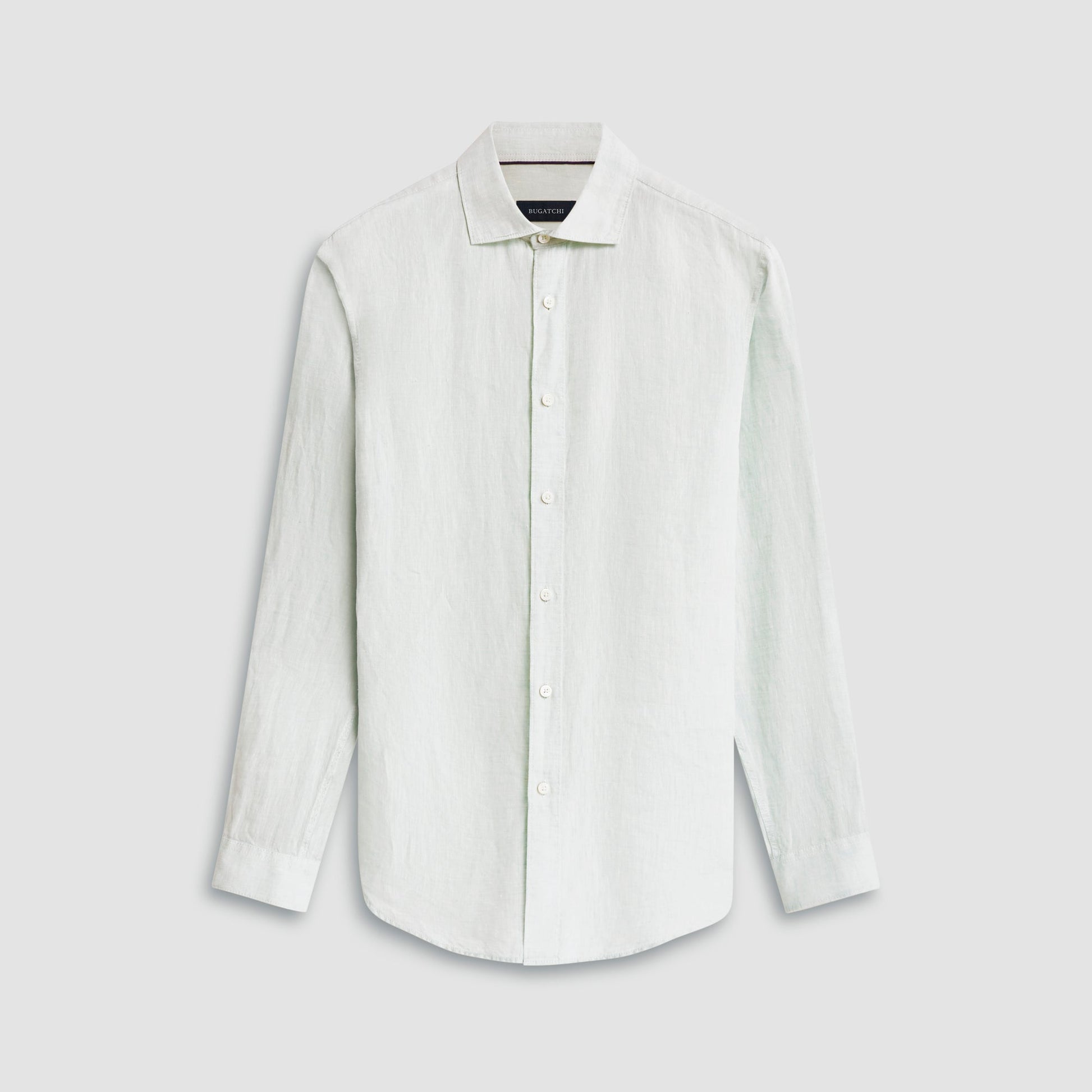 Bugatchi Axel Solid Linen Shirt Seafoam
