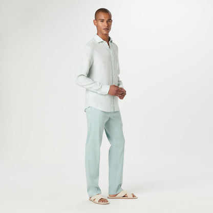 Bugatchi Axel Solid Linen Shirt Seafoam