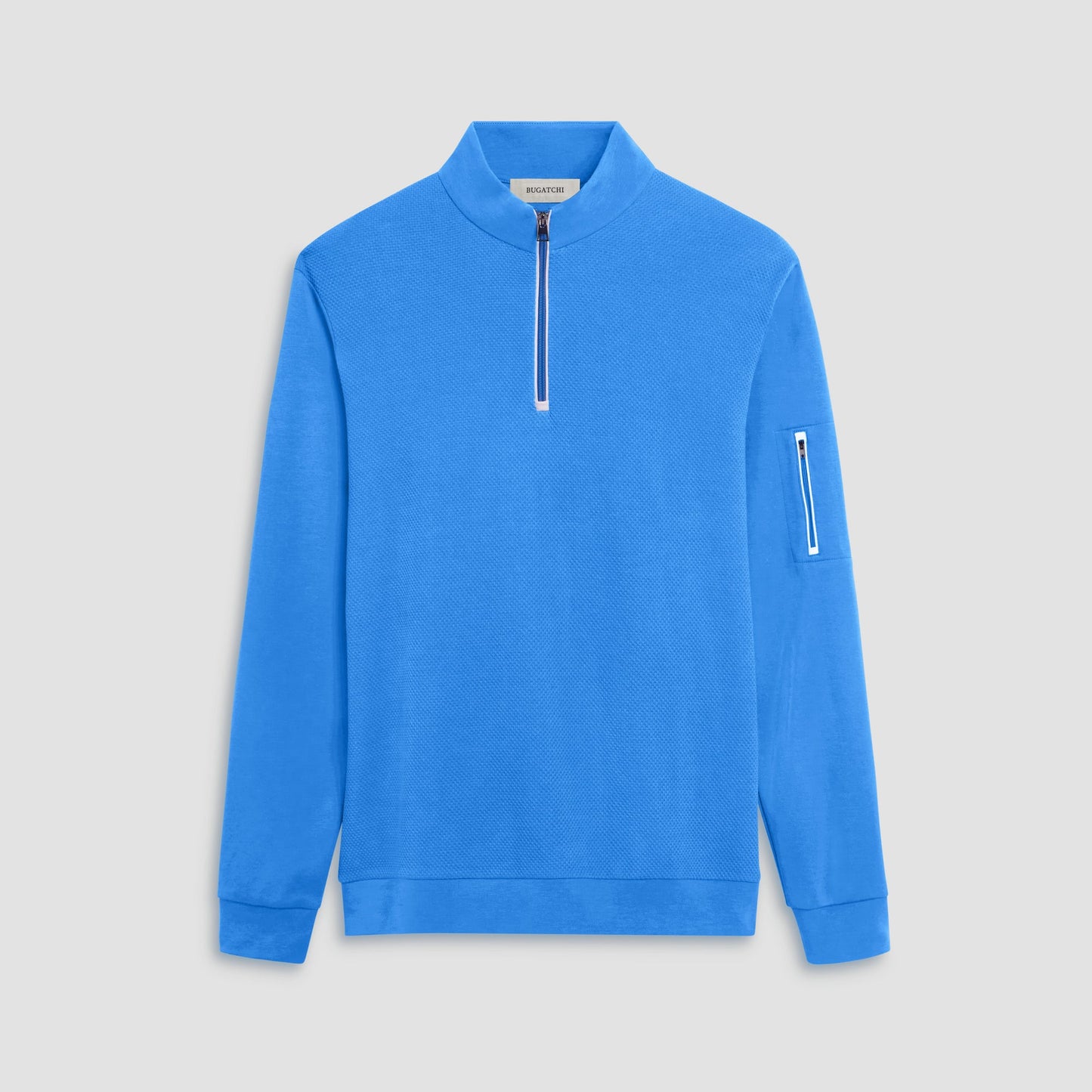 Bugatchi Beehive Quarter-Zip Pullover Classic Blue