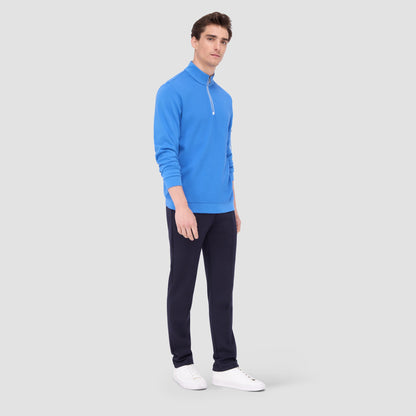 Bugatchi Beehive Quarter-Zip Pullover Classic Blue