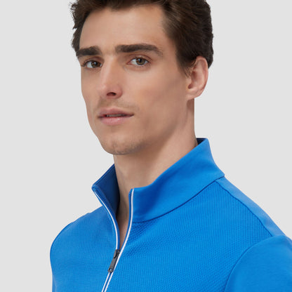 Bugatchi Beehive Quarter-Zip Pullover Classic Blue