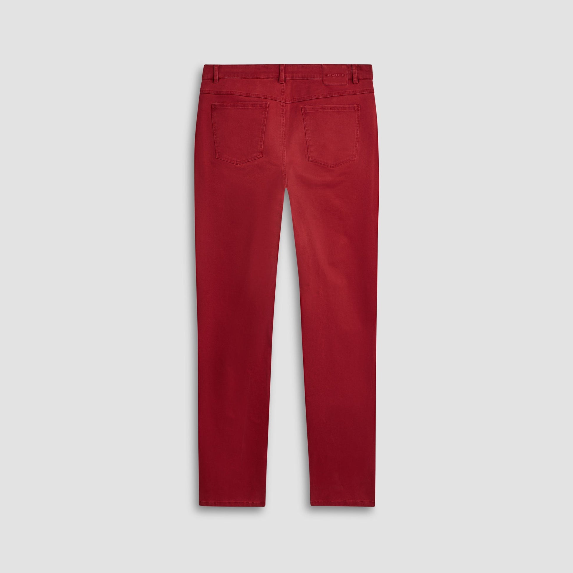 Bugatchi Preston Micro Basketweave Printed Five-Pocket Pants Ruby