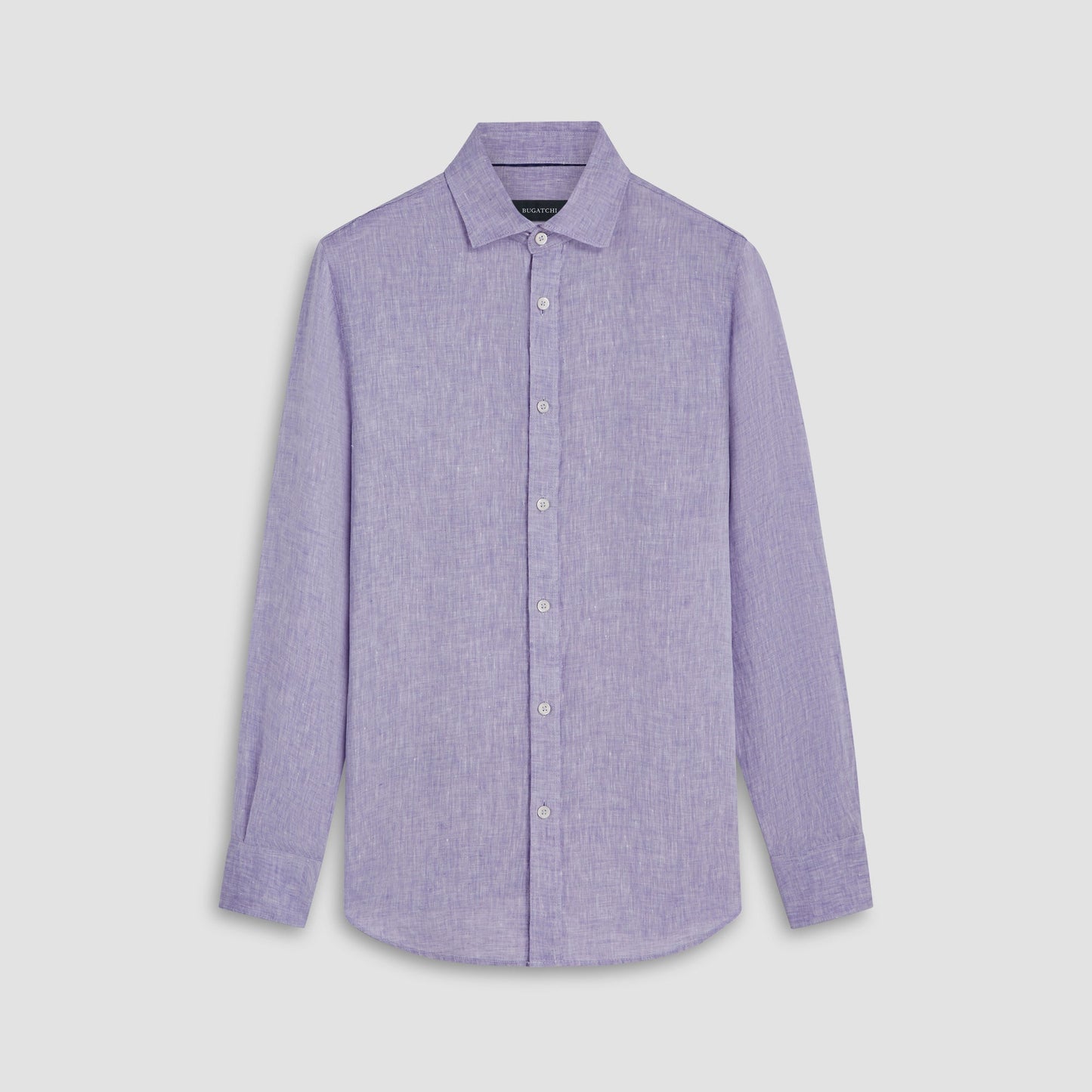 Bugatchi Axel Solid Linen Shirt Iris