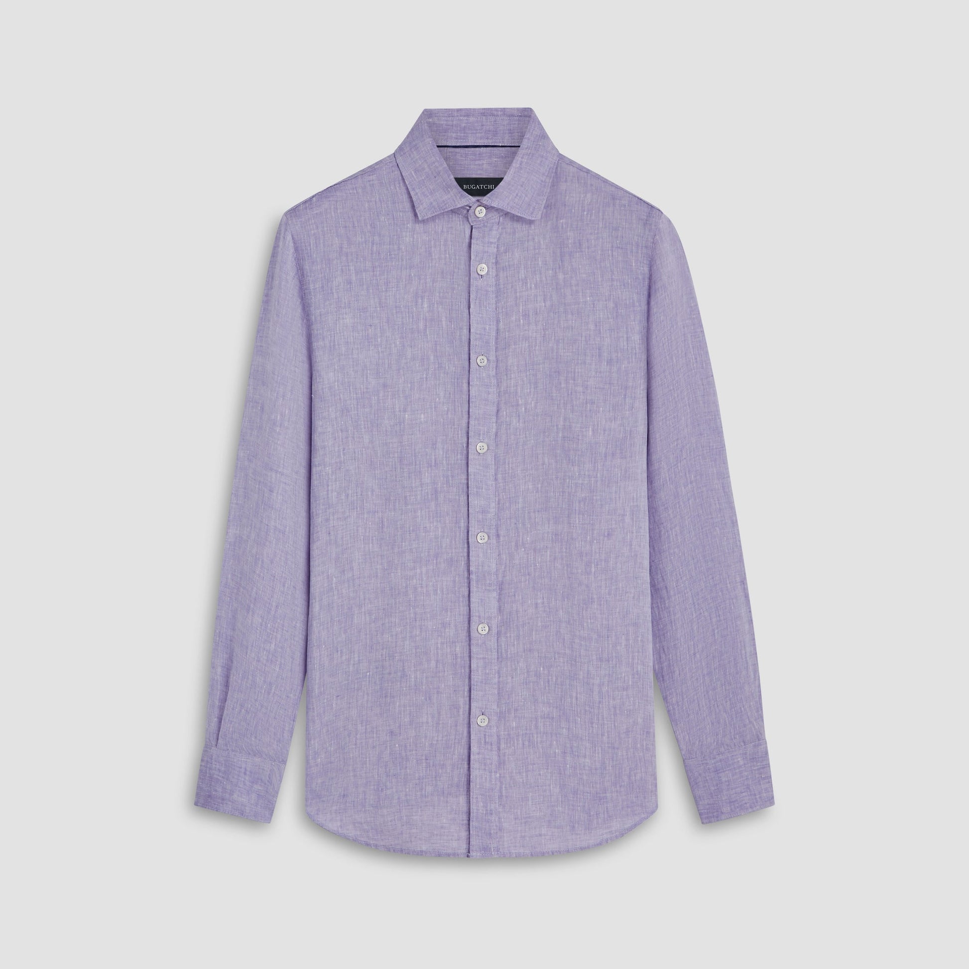 Bugatchi Axel Solid Linen Shirt Iris