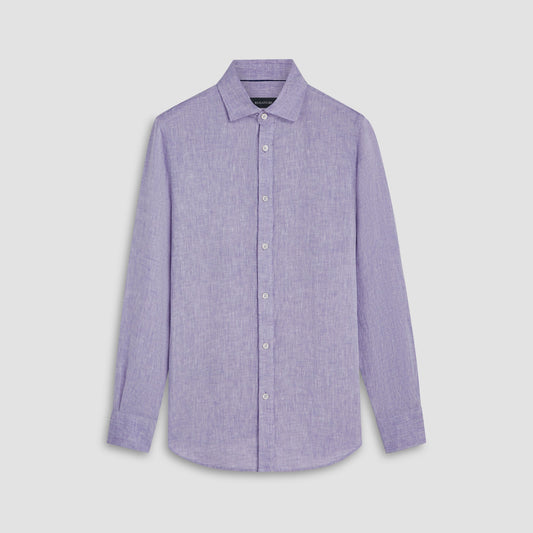 Bugatchi Axel Solid Linen Shirt Iris