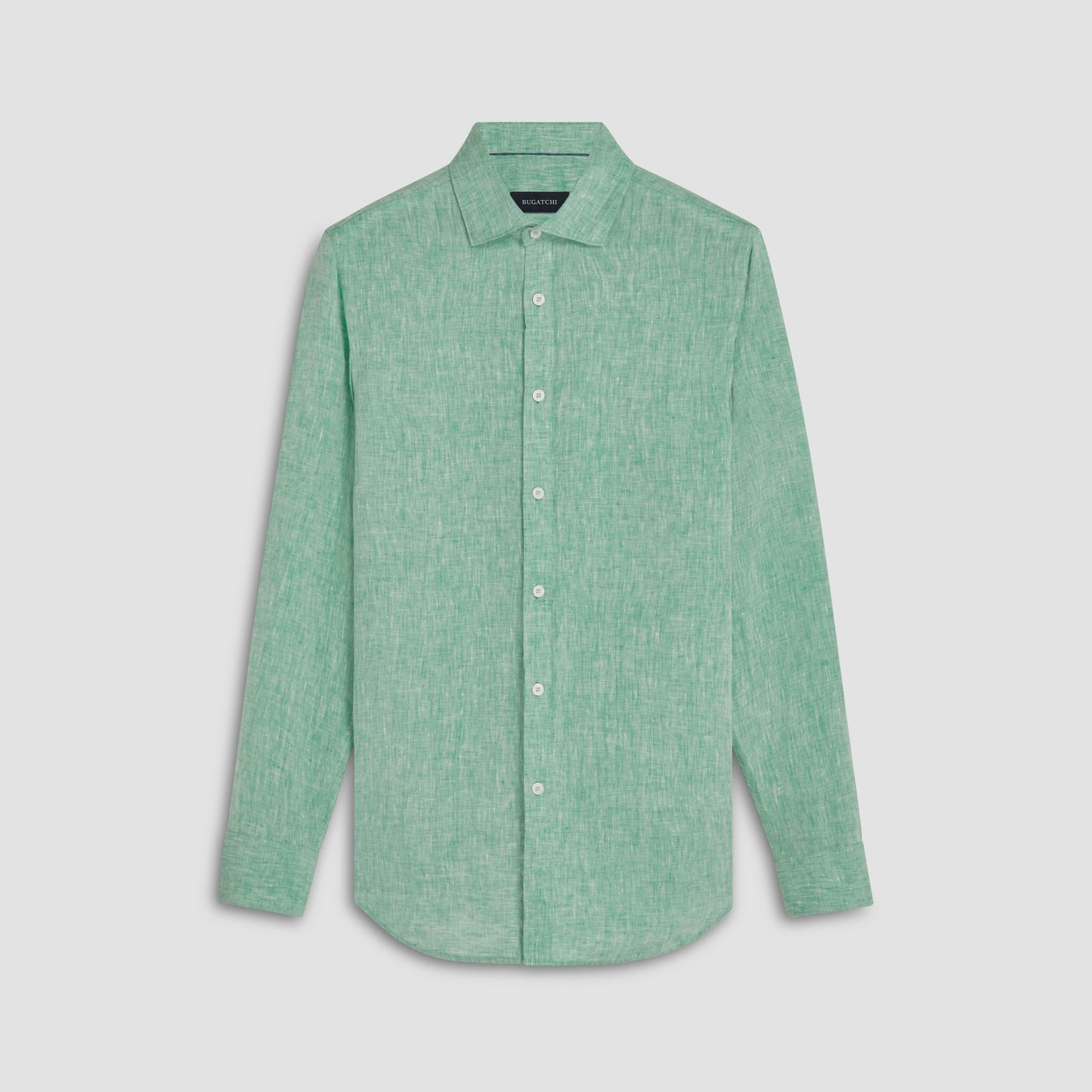 Bugatchi Axel Solid Linen Shirt Jade