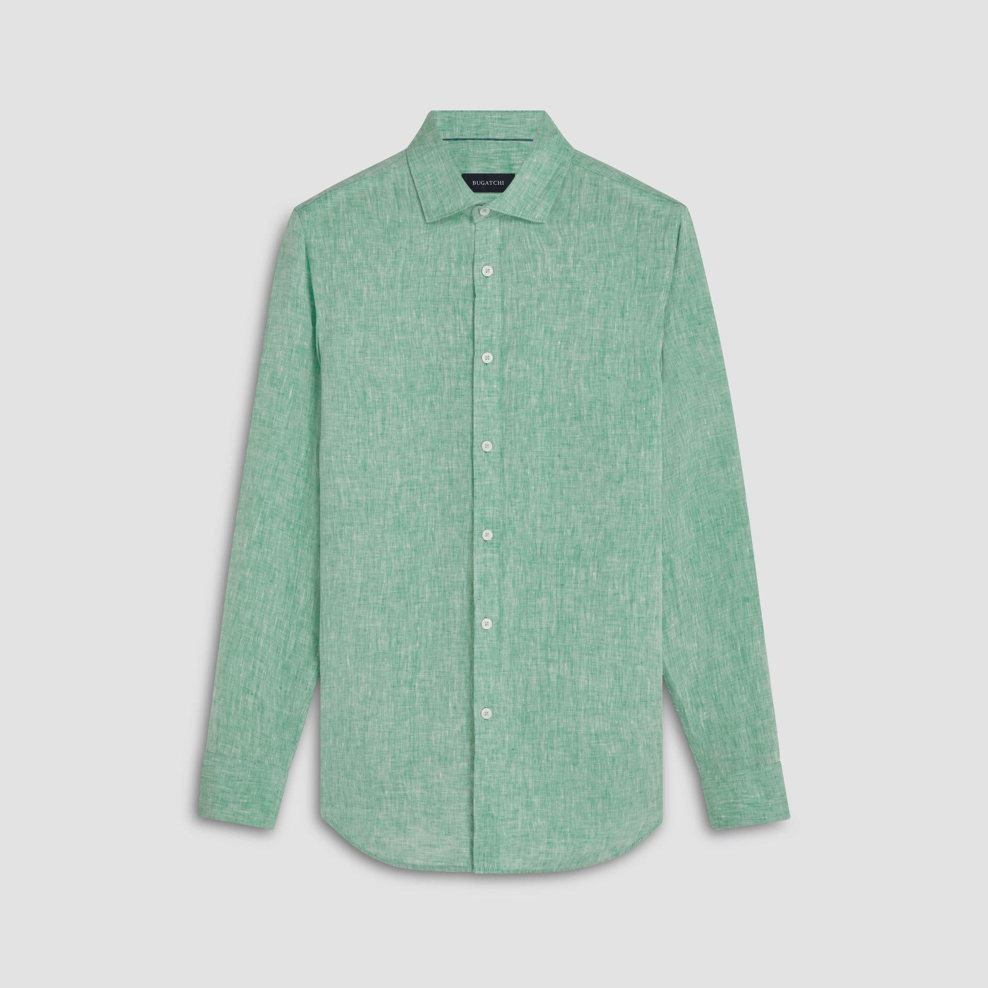 Bugatchi Axel Solid Linen Shirt Jade