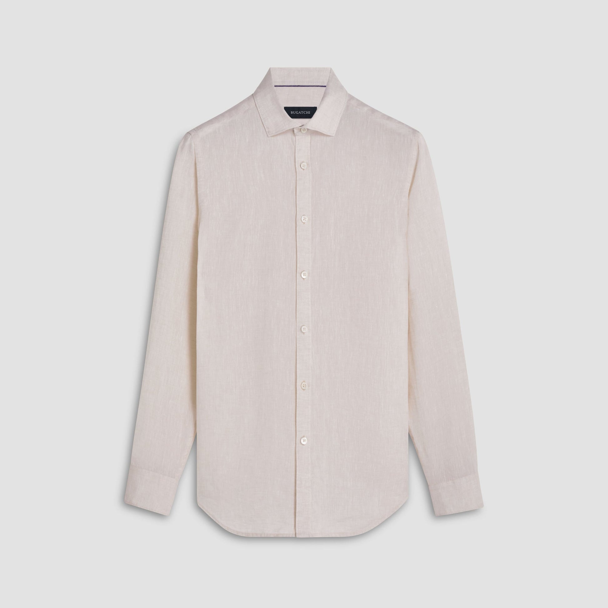 Bugatchi Axel Solid Linen Shirt Sand