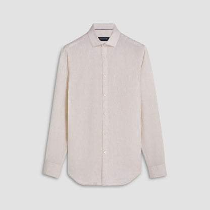 Bugatchi Axel Solid Linen Shirt Sand
