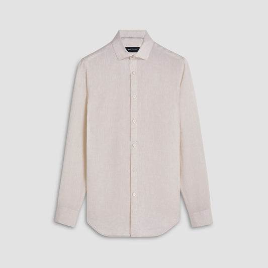 Bugatchi Axel Solid Linen Shirt Sand