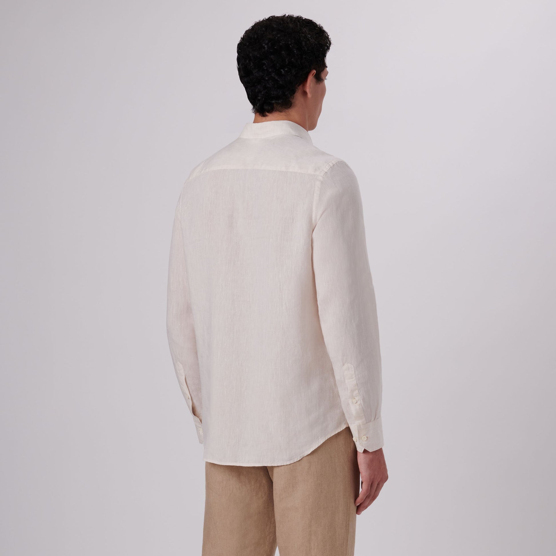 Bugatchi Axel Solid Linen Shirt Sand