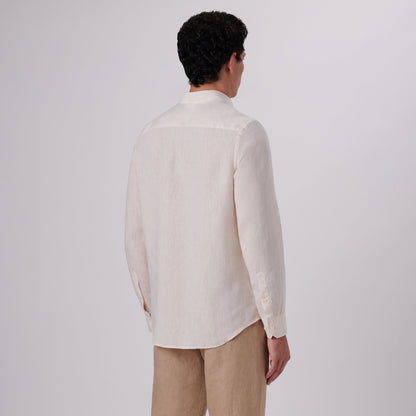 Bugatchi Axel Solid Linen Shirt Sand