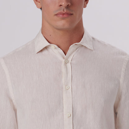 Bugatchi Axel Solid Linen Shirt Sand