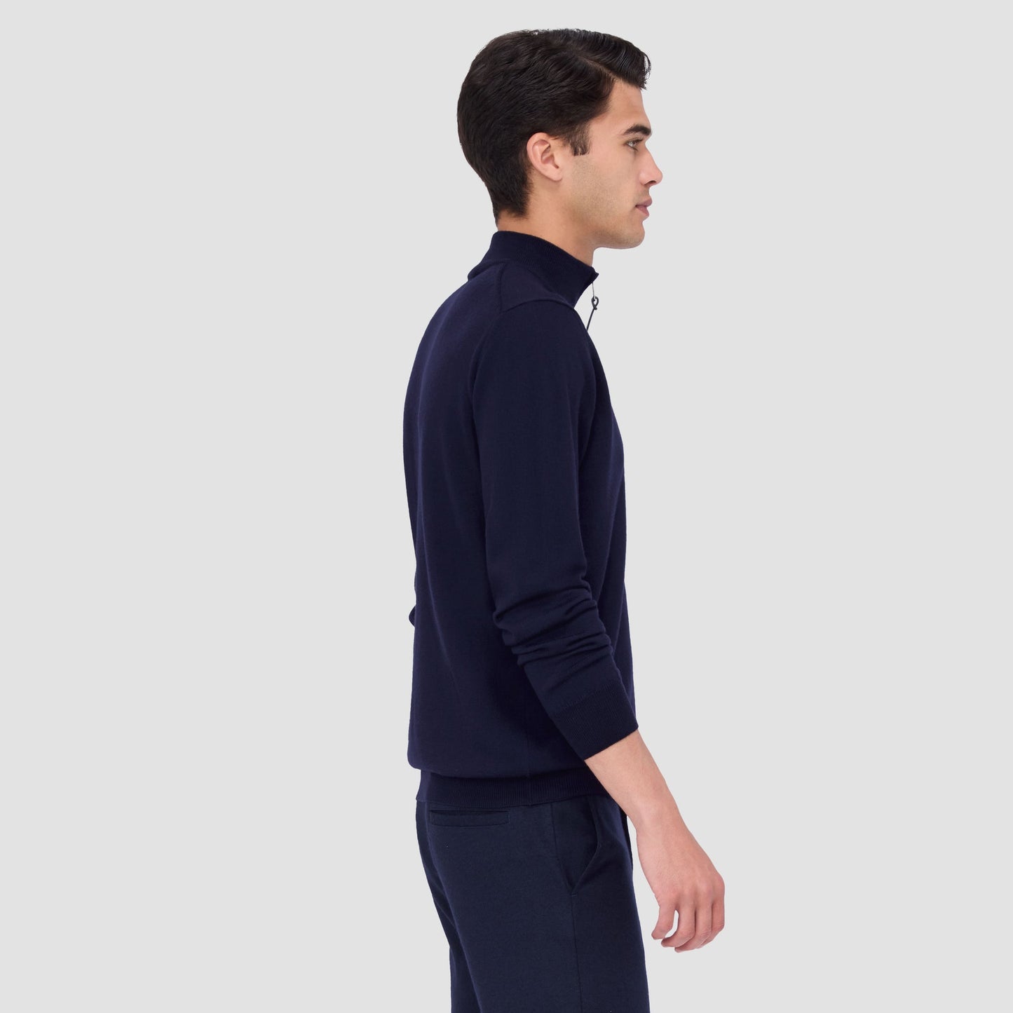 Bugatchi Spencer Quarter-Zip Super Merino™ Sweater Navy