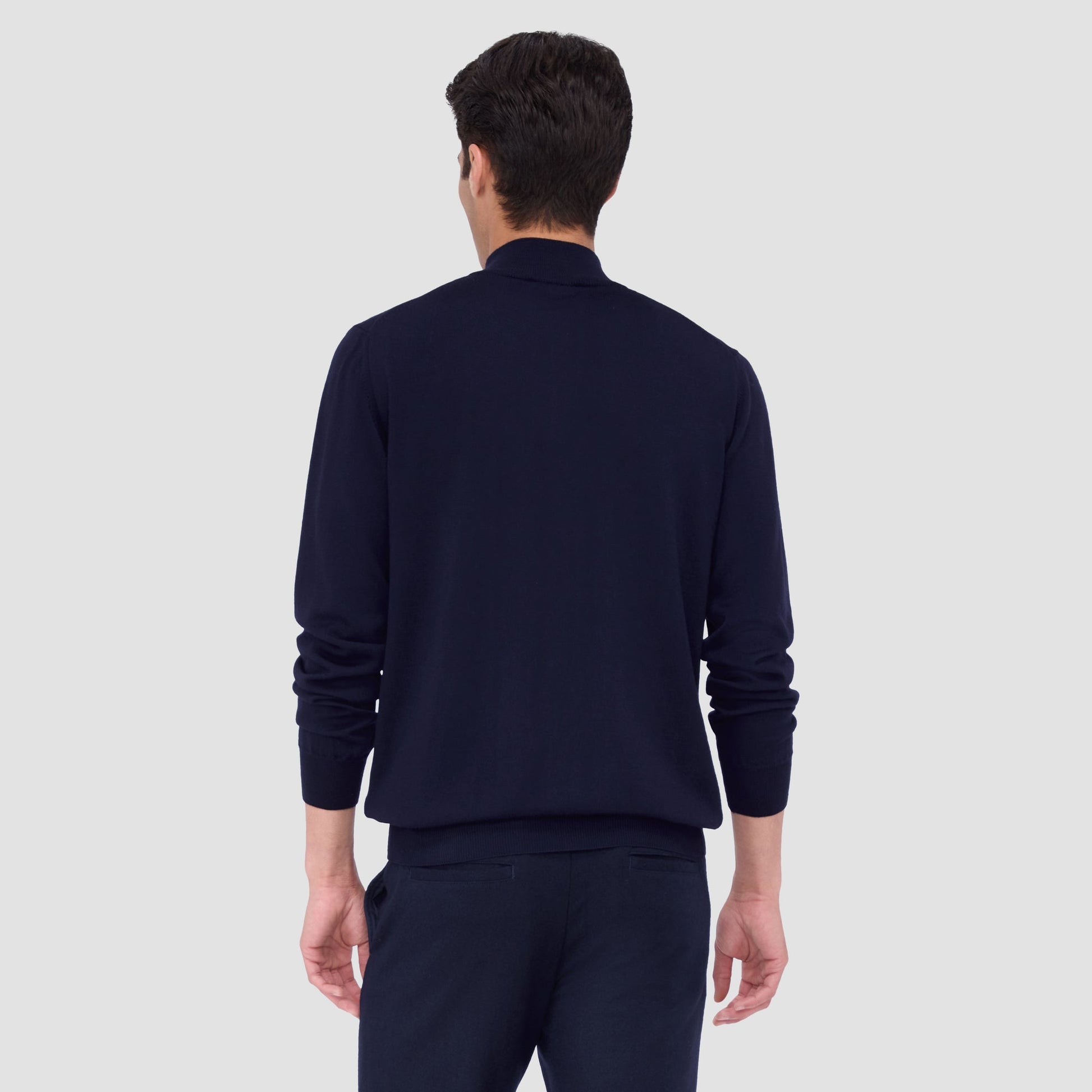 Bugatchi Spencer Quarter-Zip Super Merino™ Sweater Navy