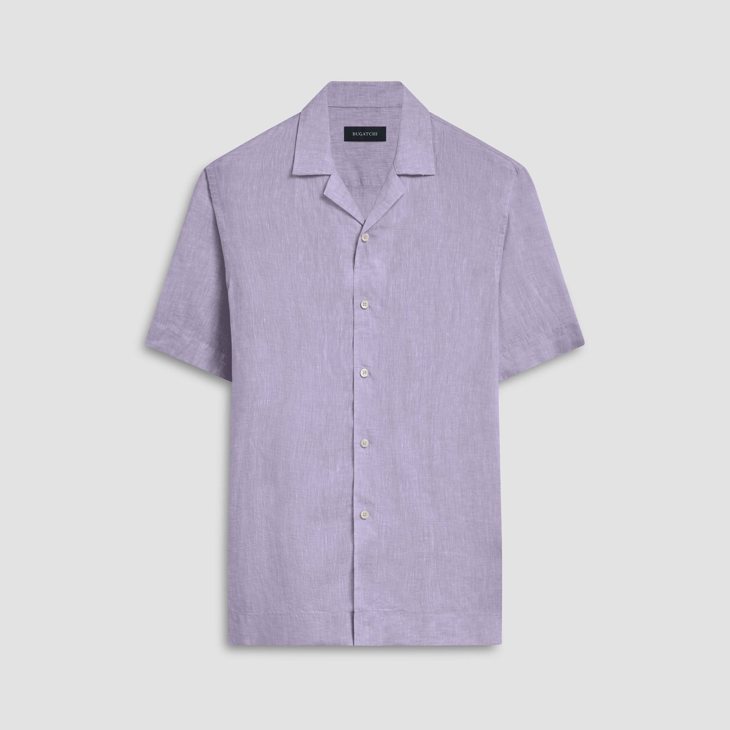 Bugatchi Jackson Solid Linen Camp Shirt Iris
