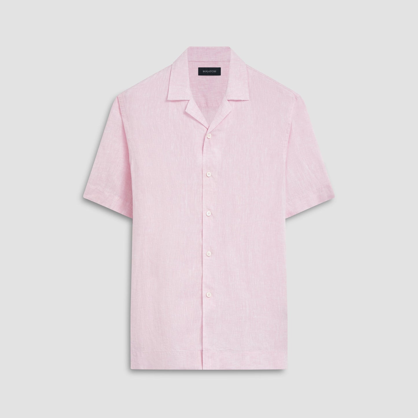 Bugatchi Jackson Solid Linen Camp Shirt Pink