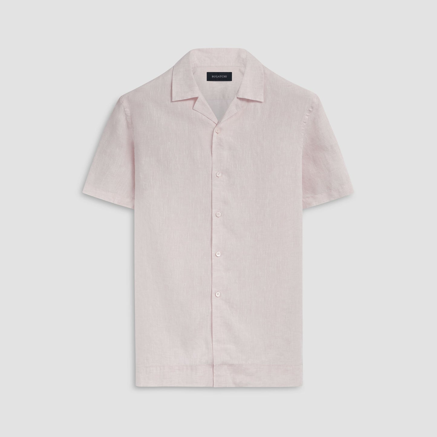 Bugatchi Jackson Solid Linen Camp Shirt Sand