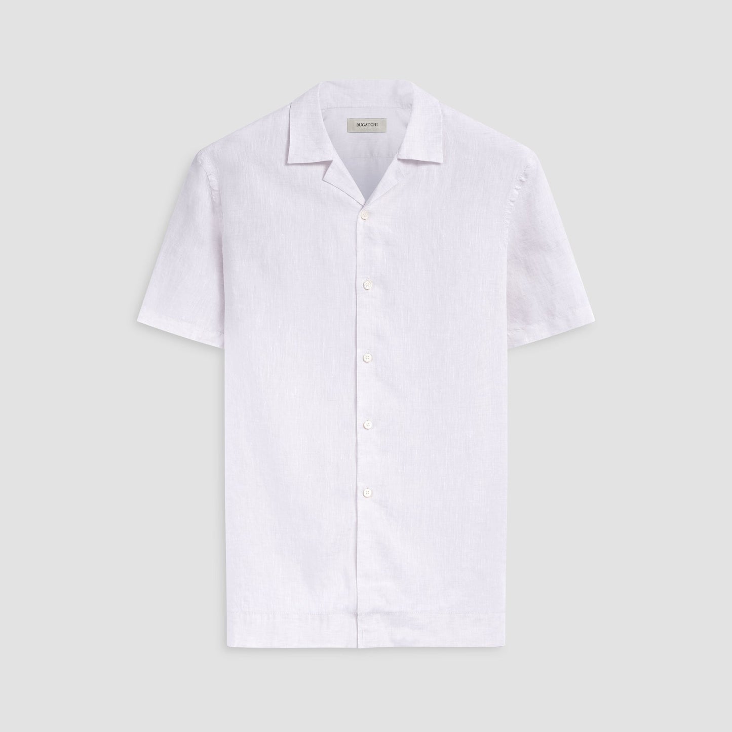 Bugatchi Jackson Solid Linen Camp Shirt White