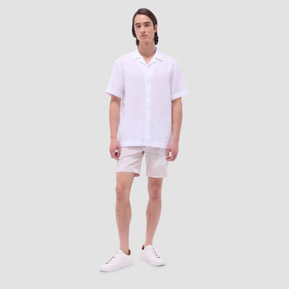 Bugatchi Jackson Solid Linen Camp Shirt White