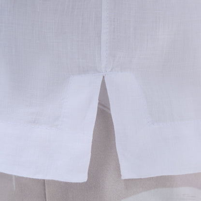 Bugatchi Jackson Solid Linen Camp Shirt White