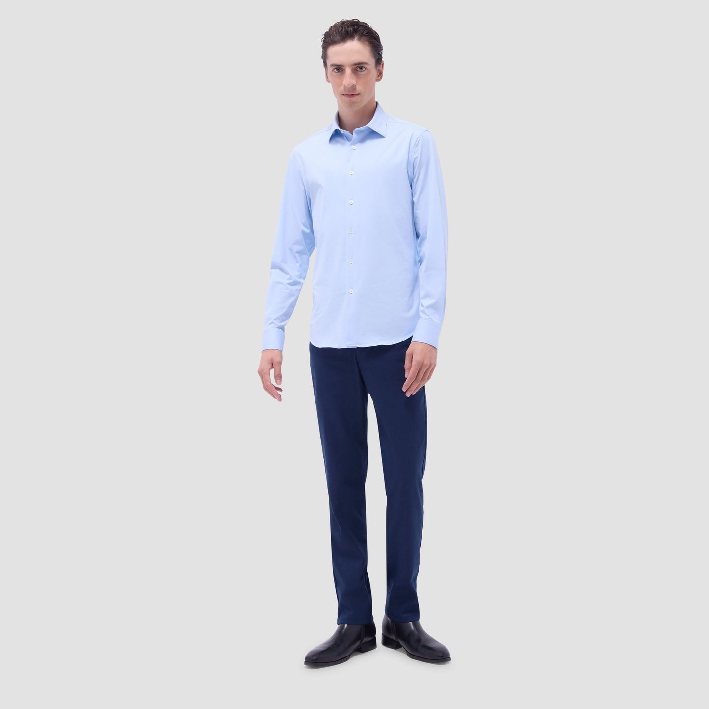 Bugatchi James Solid OoohCotton® Shirt Sky