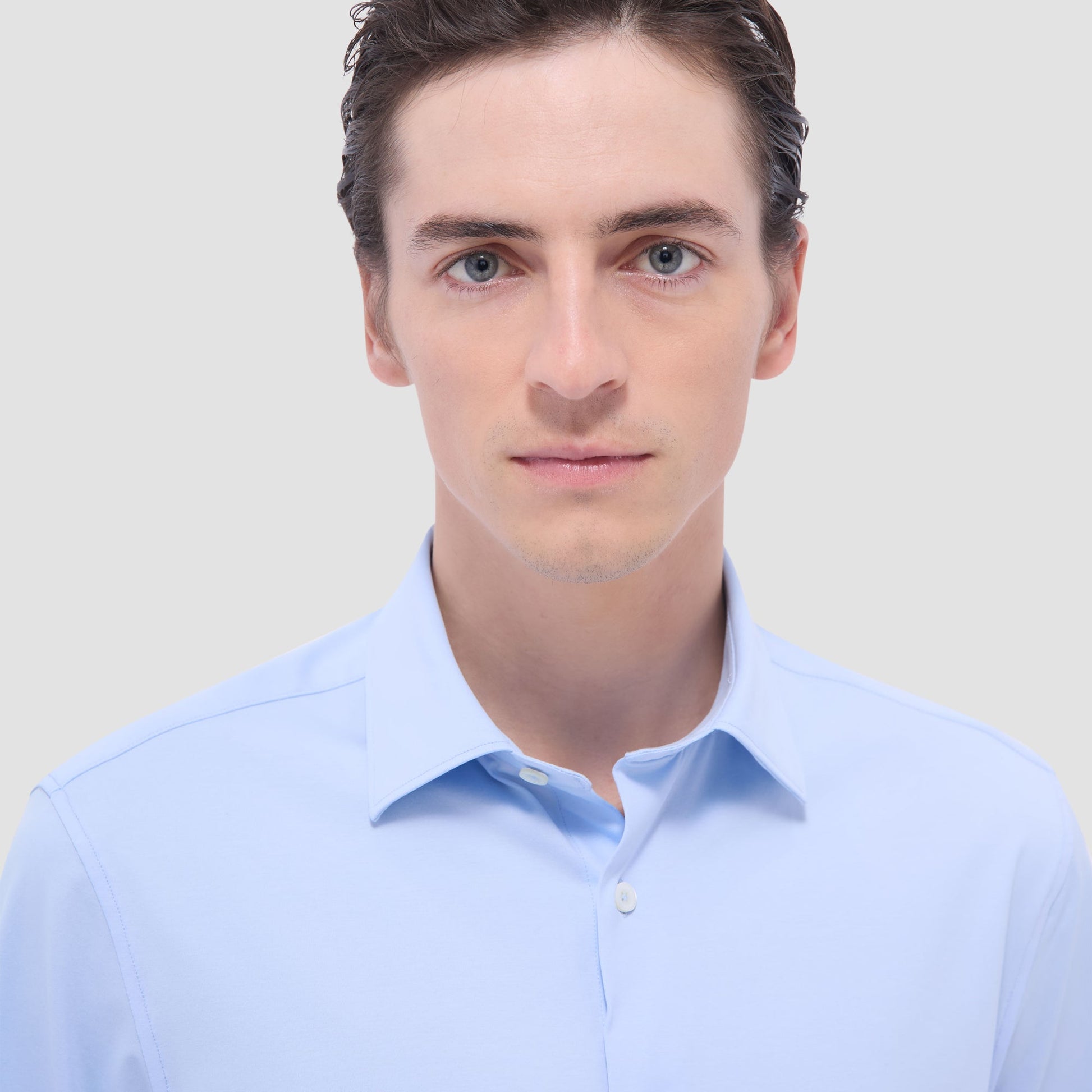 Bugatchi James Solid OoohCotton® Shirt Sky