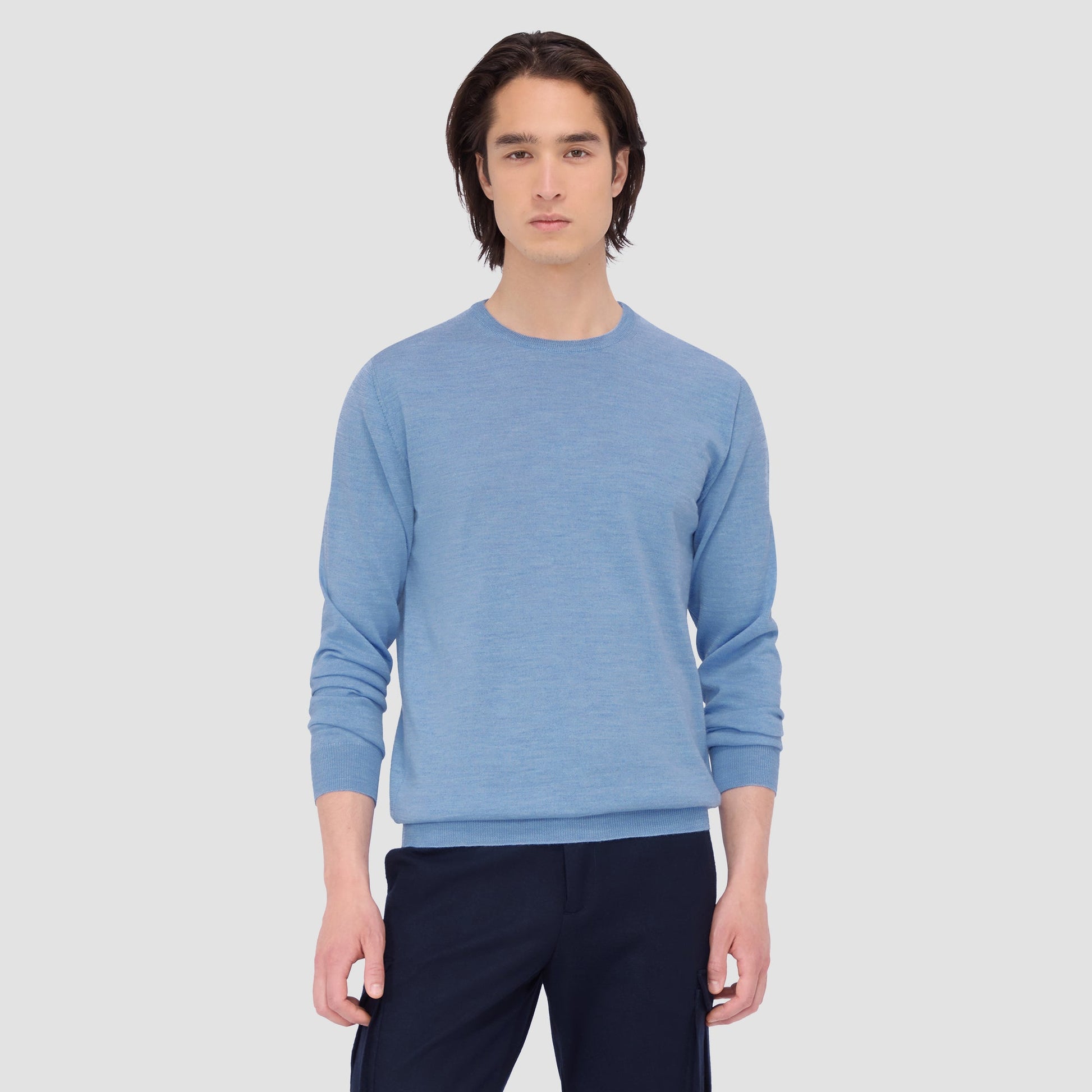Bugatchi Scott Crew Neck Super Merino™ Sweater Air Blue