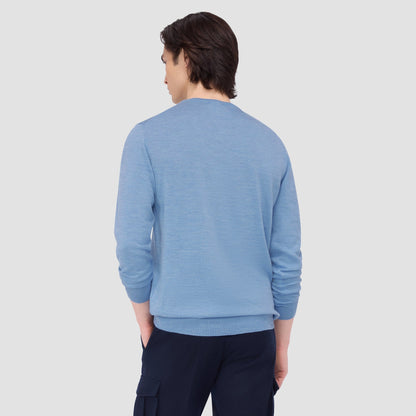 Bugatchi Scott Crew Neck Super Merino™ Sweater Air Blue