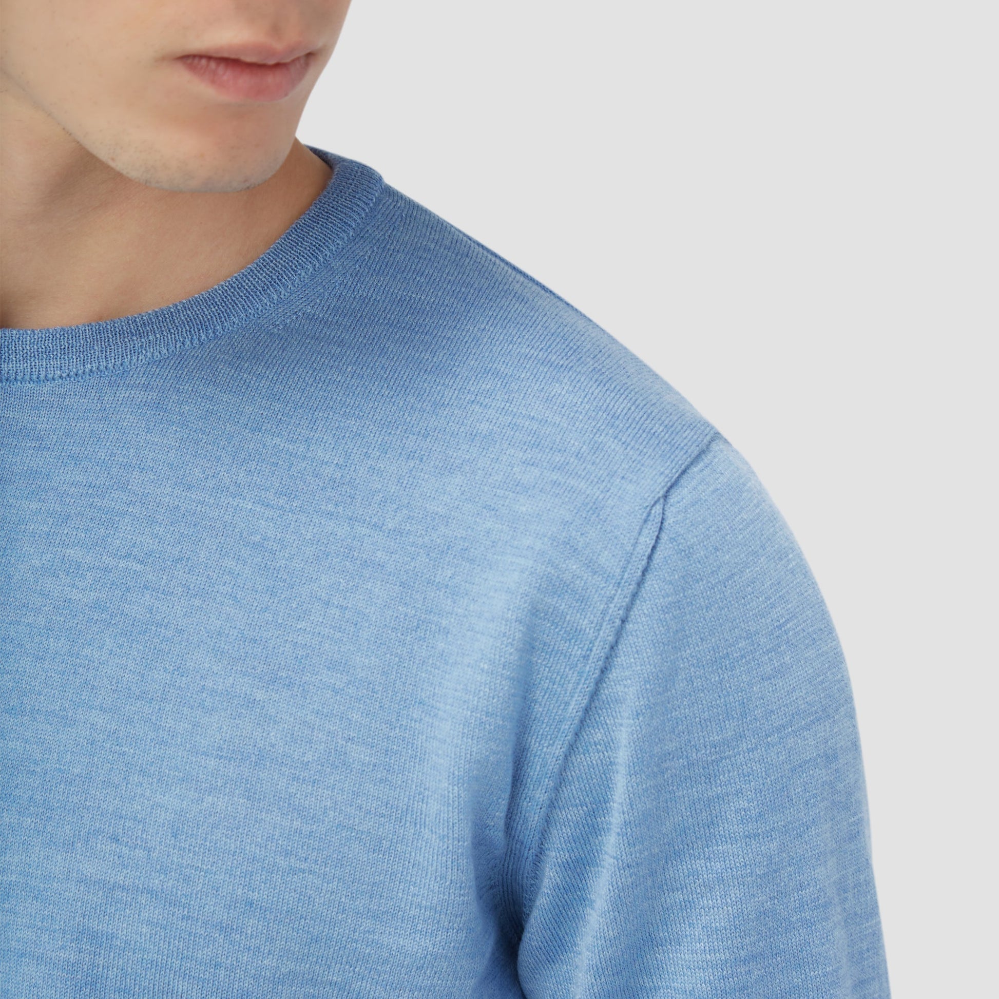 Bugatchi Scott Crew Neck Super Merino™ Sweater Air Blue