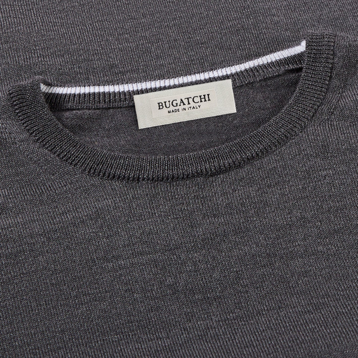 Bugatchi Scott Crew Neck Super Merino™ Sweater Anthracite
