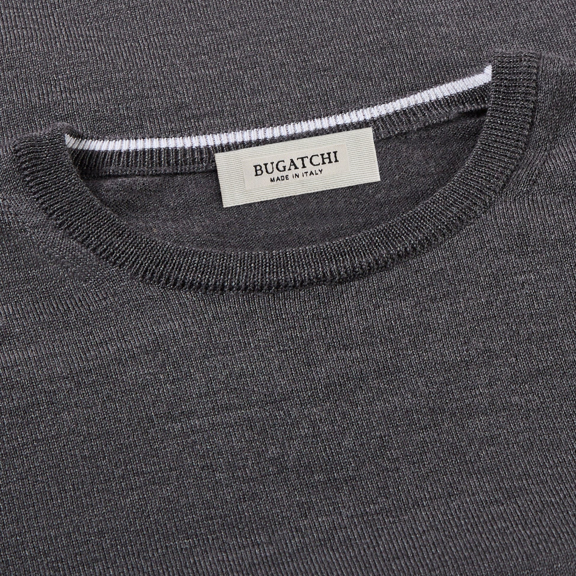 Bugatchi Scott Crew Neck Super Merino™ Sweater Anthracite